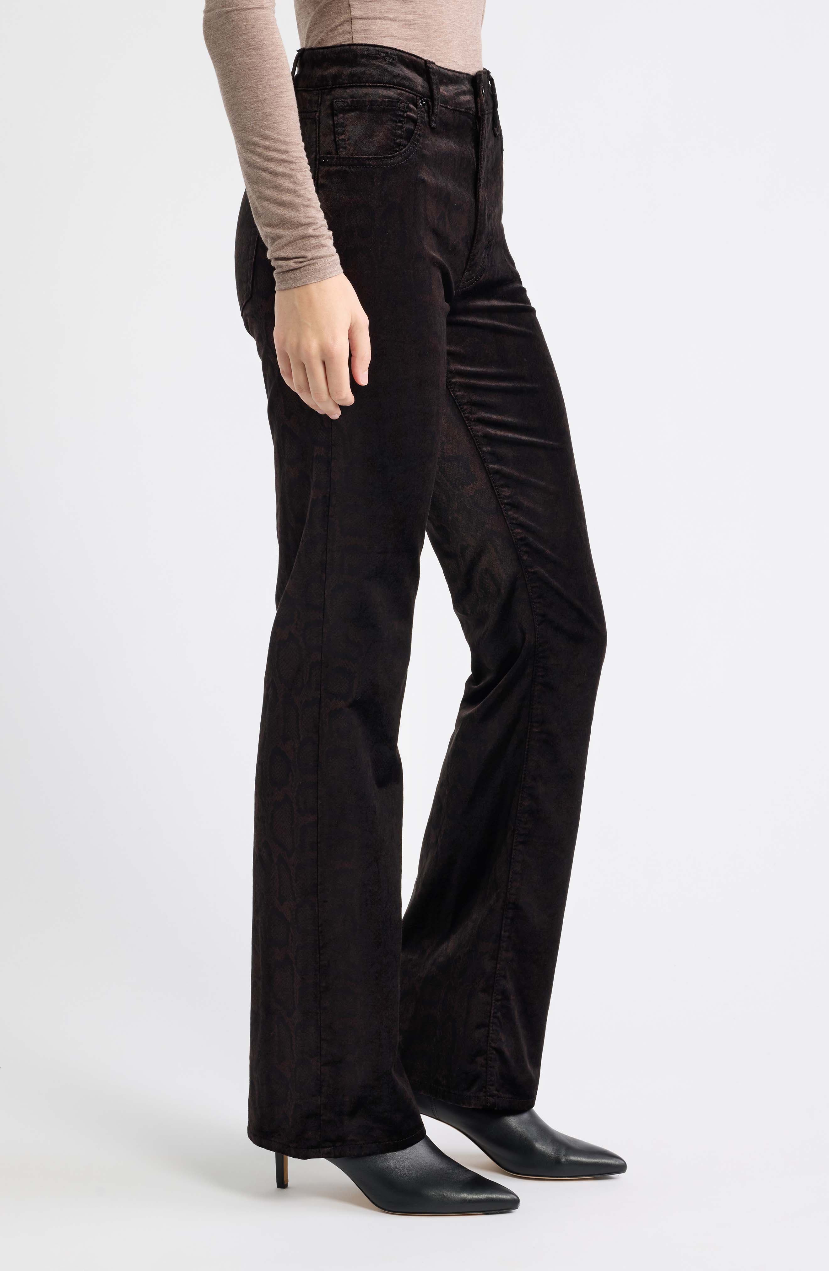 FRAME The Reboot Python Print High Waist Bootcut Velvet Jeans (Women ...