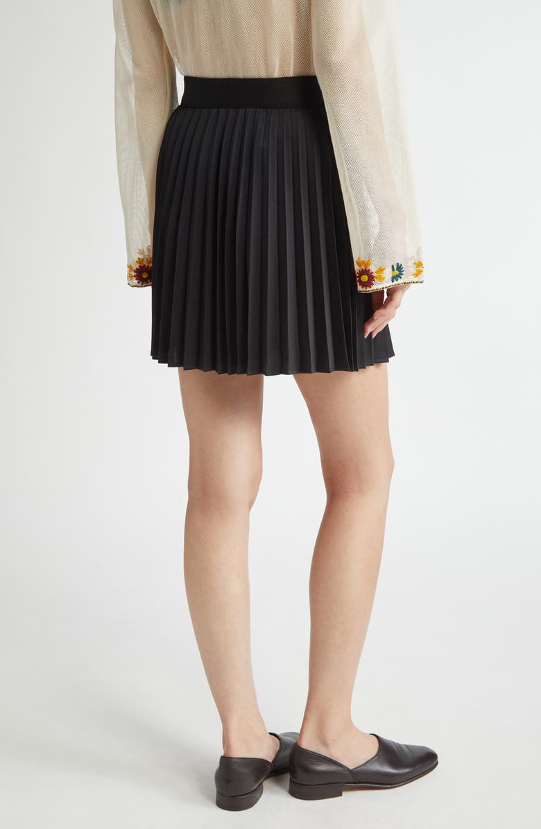 Bode Court Pleated Miniskirt, Alternate, color, Black