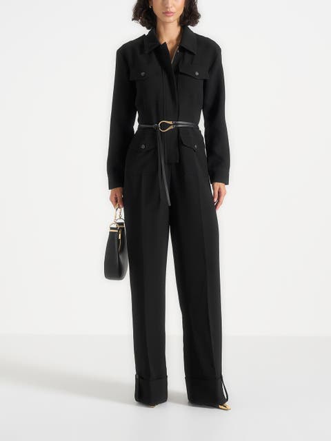 Ruby Tailored Belted Cargo-Pocket Jumpsuit