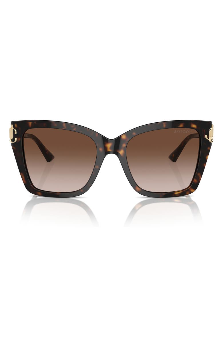 Jimmy Choo 54mm Square Sunglasses, Main, color, Havana / Gradient Brown