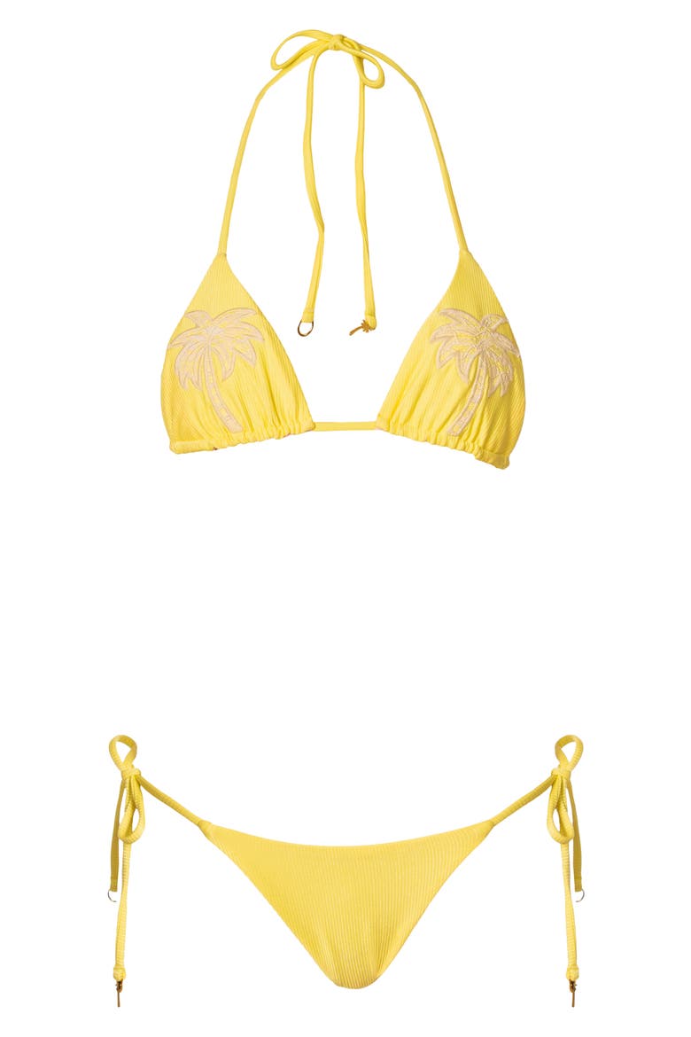 Golden Ray Sunflash Side Tie Swim Bottoms, Alternate, color, LT/PASTEL YELLOW