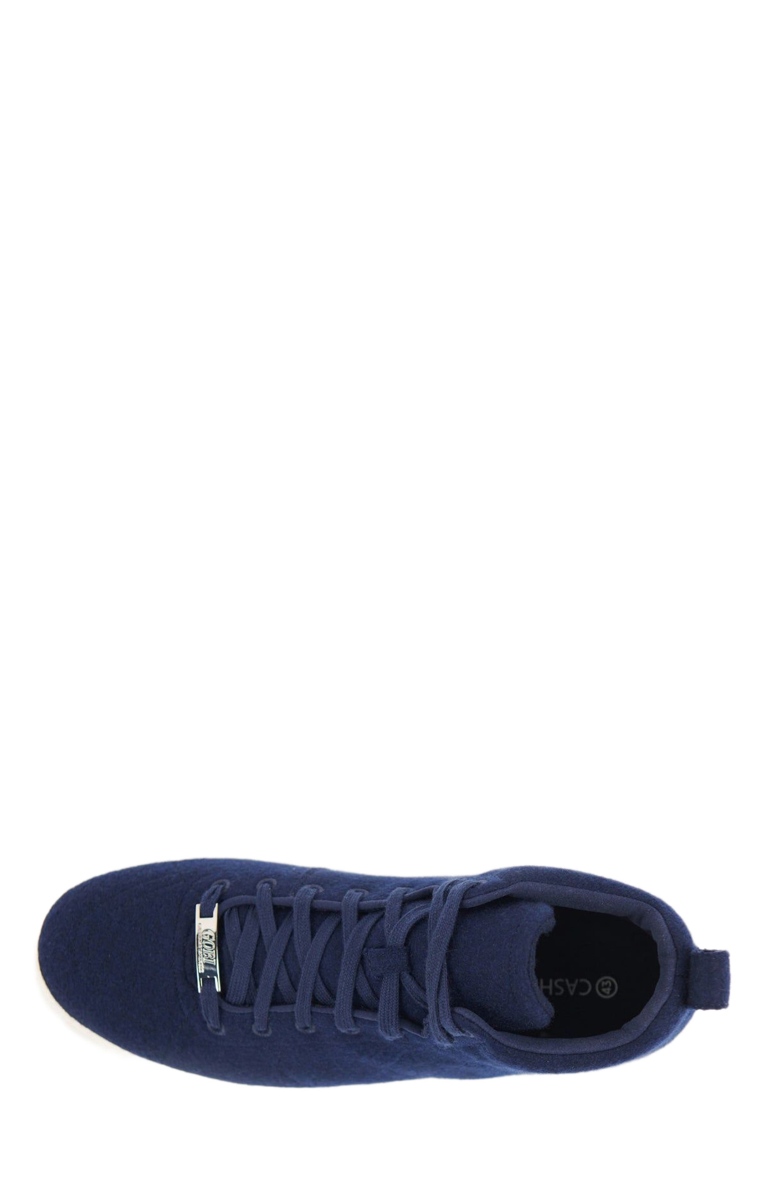 Cashmere High-Top Sneakers, Alternate, color, navy