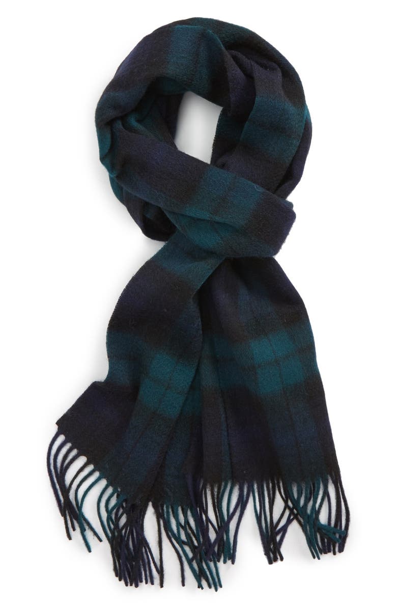 NORDSTROM MEN'S SHOP 'Blackwatch' Plaid Wool Scarf, Main, color, 