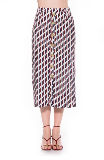 Alexia Admor Carla Button Front Midi Skirt