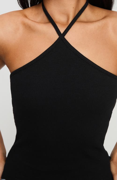Princess Polly Baseline Rib Stretch Cotton Halter Top