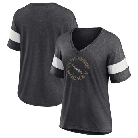 Women's Fanatics Branded Heather Charcoal Vegas Golden Knights Special Edition 2.0 Ring The Alarm V-Neck T-Shirt