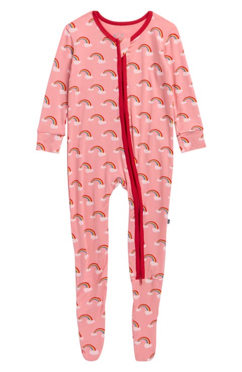 Rainbow Print Zip Footie