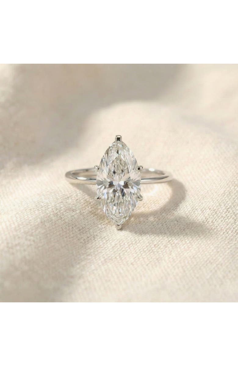 Bliss Diamond 3Ct Gold Certified Lab Grown Marquise Diamond Engagement Ring, Alternate, color, 14K White Gold