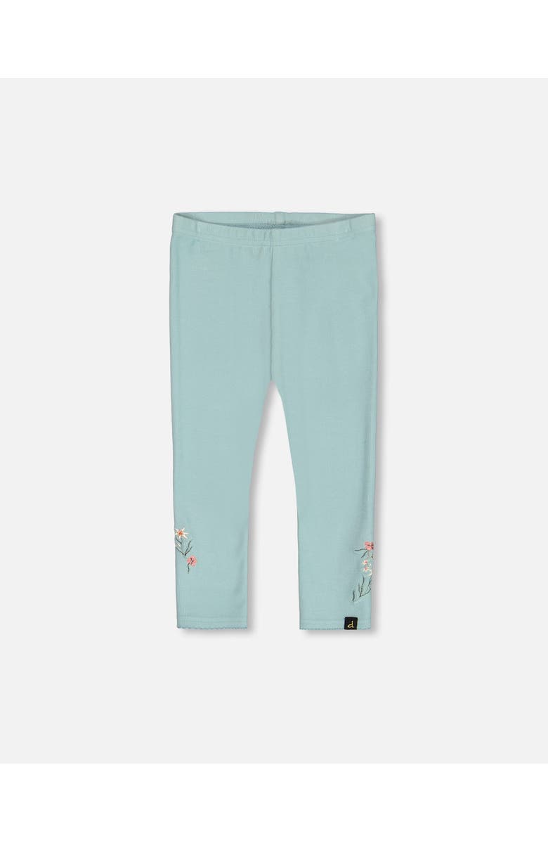 Deux par Deux Baby Girl's Super Soft Brushed Rib Leggings Light Blue, Main, color, 