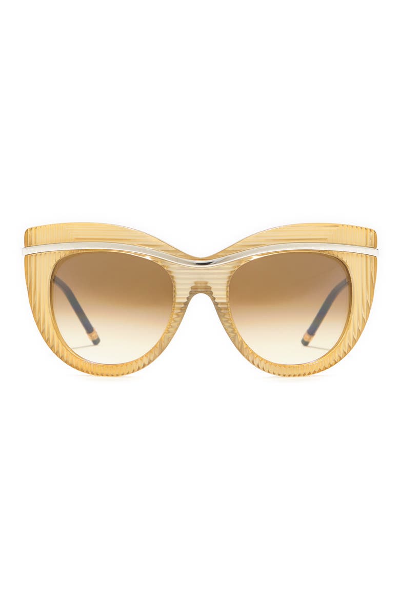 62mm Cat Eye Sunglasses, Main, color, CRYSTAL SILVER BROWN