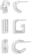 NORDSTROM RACK 3-Pack Geo Assorted Hoop Earrings