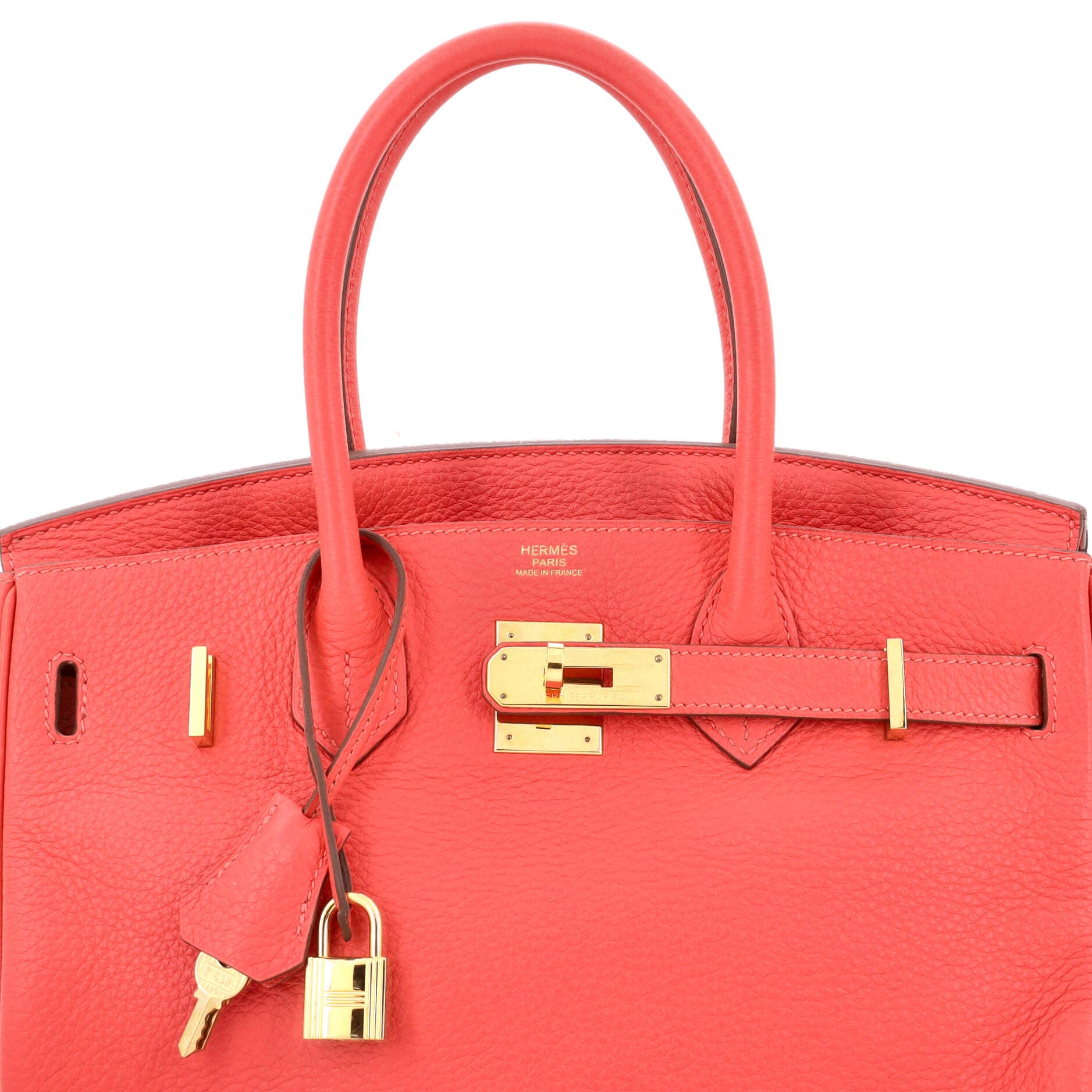 Pre-Owned Hermes Birkin Handbag Pink Clemence with Gold Hardware 30, Alternate, color, Rose Jaipur