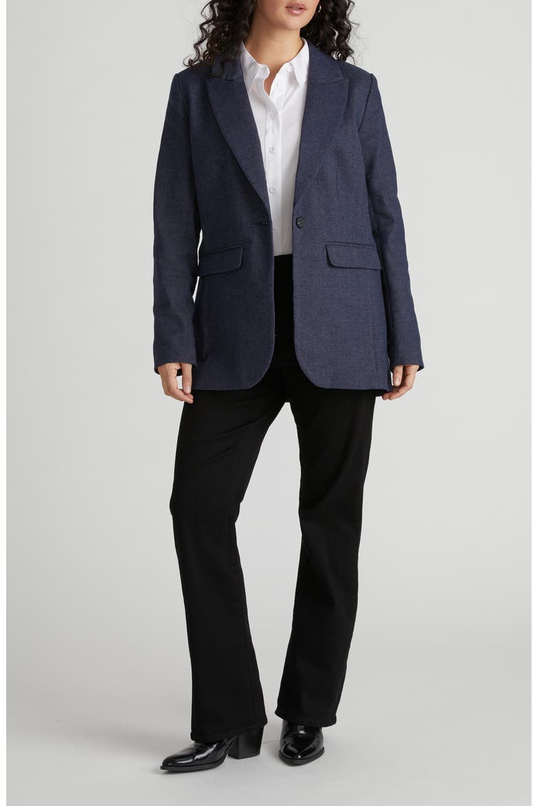 Denim Blazer, Alternate, color, INDIGO