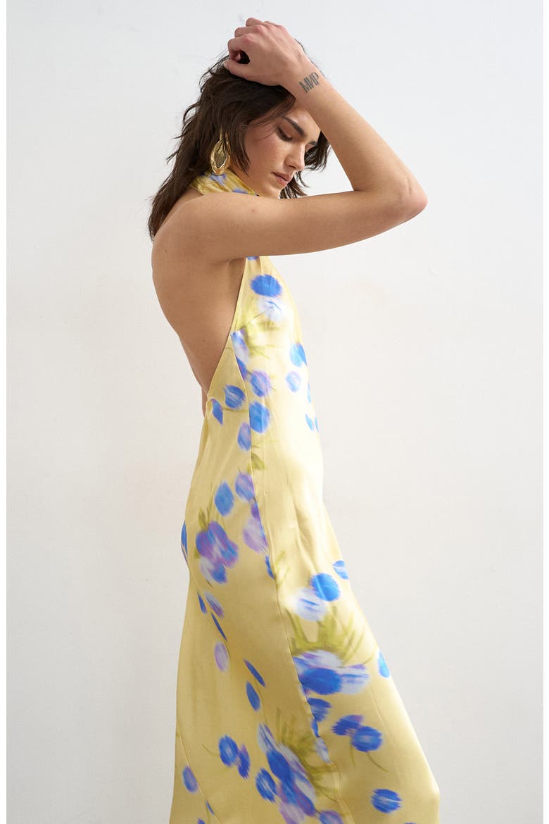 Floral Halter Maxi Dress, Alternate, color, YELLOW