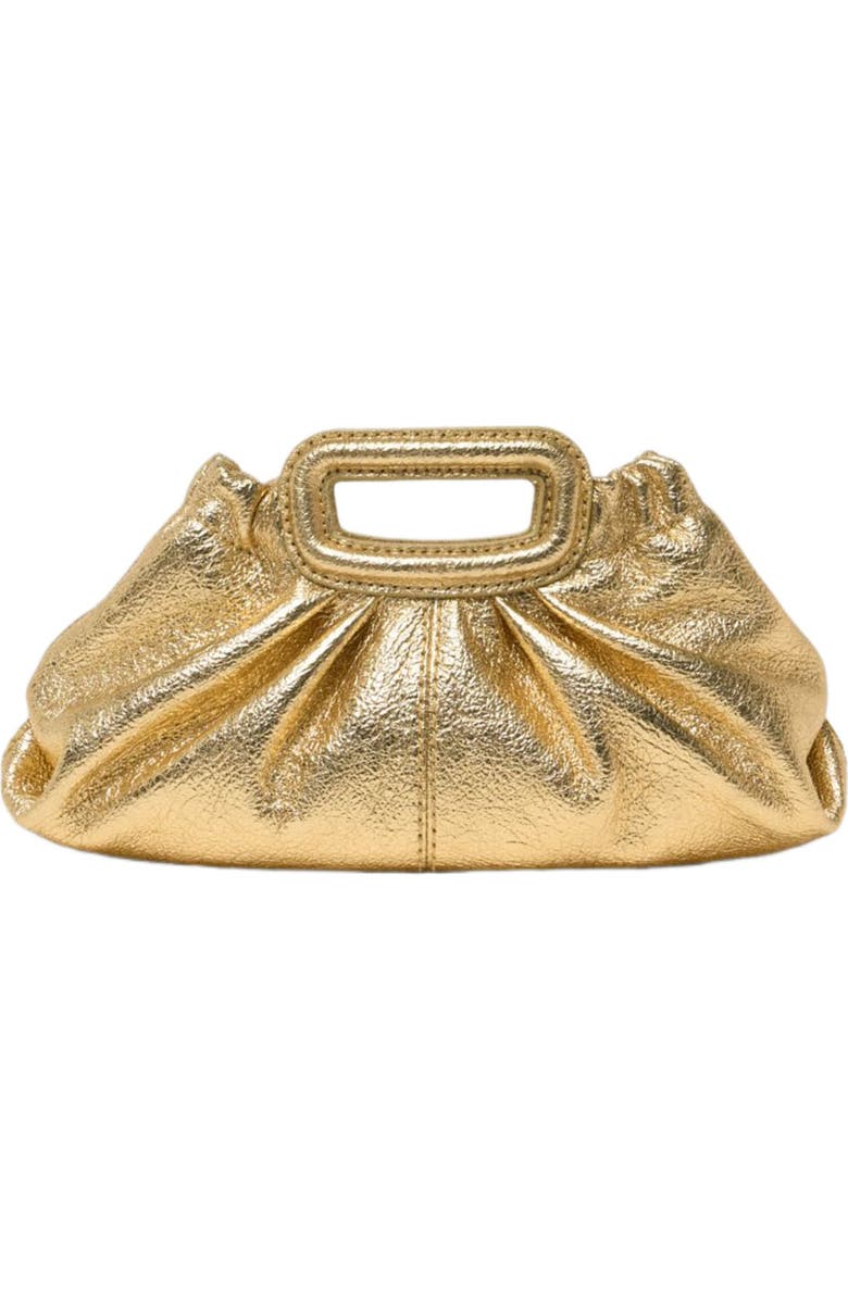 maje Metallic leather Milpli mini Clutch, Main, color, Gold