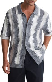 Reiss Dale Stripe Button-Front Sweater