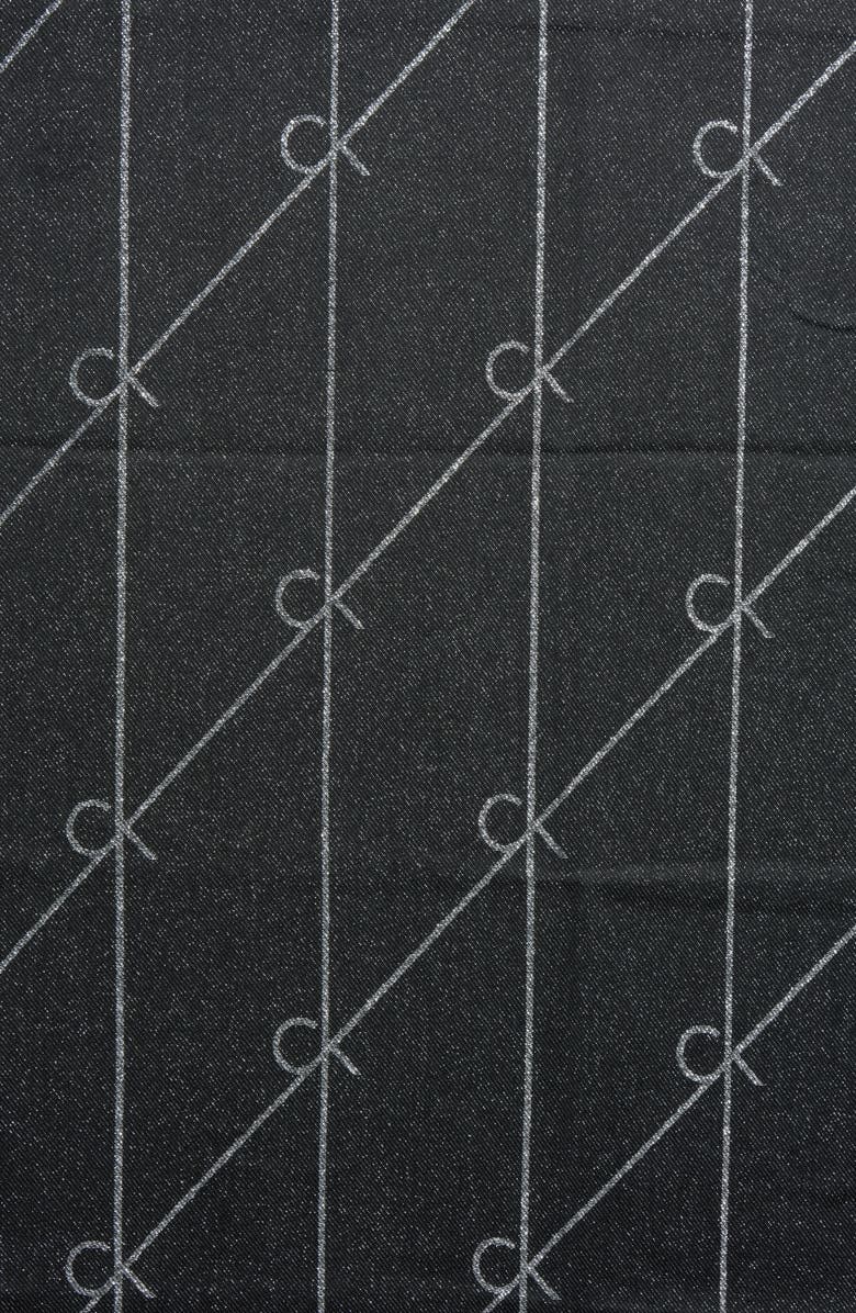 Calvin Klein Diagonal CK Metallic Logo Scarf, Alternate, color, Black