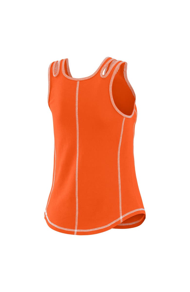 WEAR by Erin Andrews Women's WEAR by Erin Andrews Orange New York Mets Contrast Stitch Tank Top, Alternate, color, 