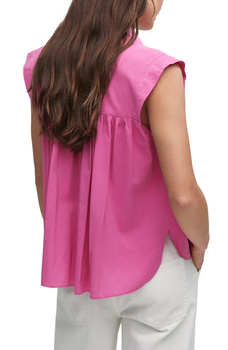 MANGO Sleeveless Button-Up Shirt, Alternate, color, 