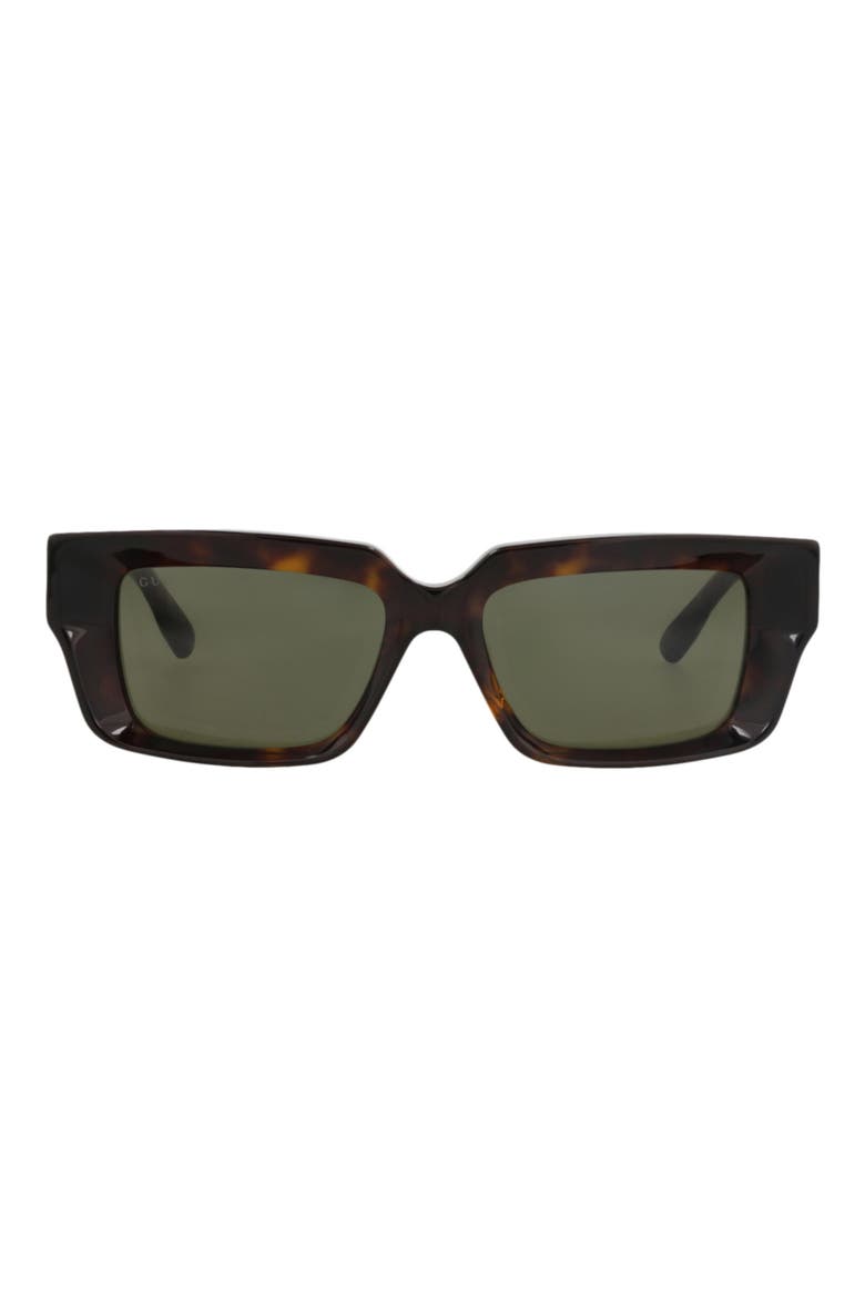 54mm Square Frame Sunglasses, Main, color, HAVANA HAVANA GREEN