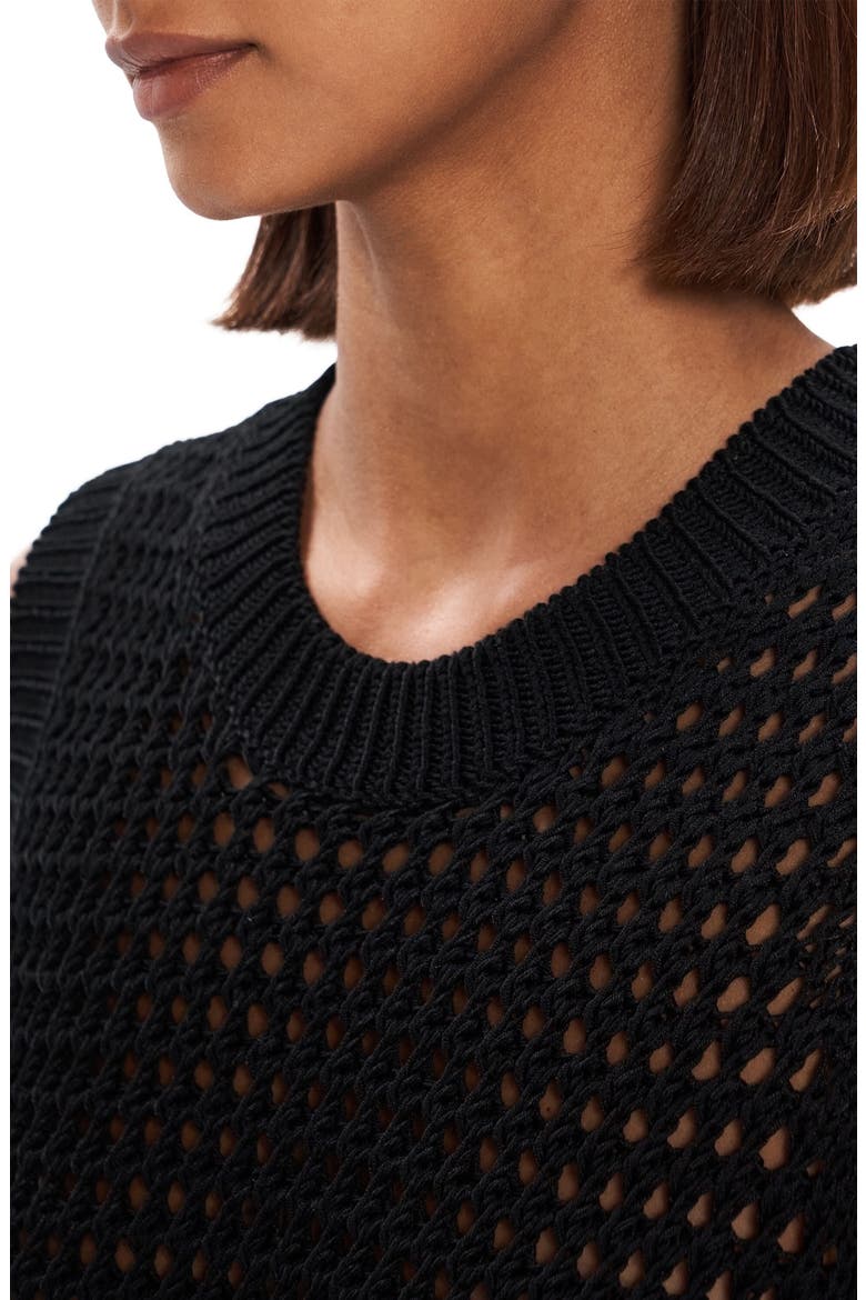 Open Stitch Pima Cotton Sweater Vest, Alternate, color, BLACK - 001