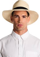 Coolibar Men's Cuenca Wide Brim Panama Hat, UPF 50+ Sun Protection