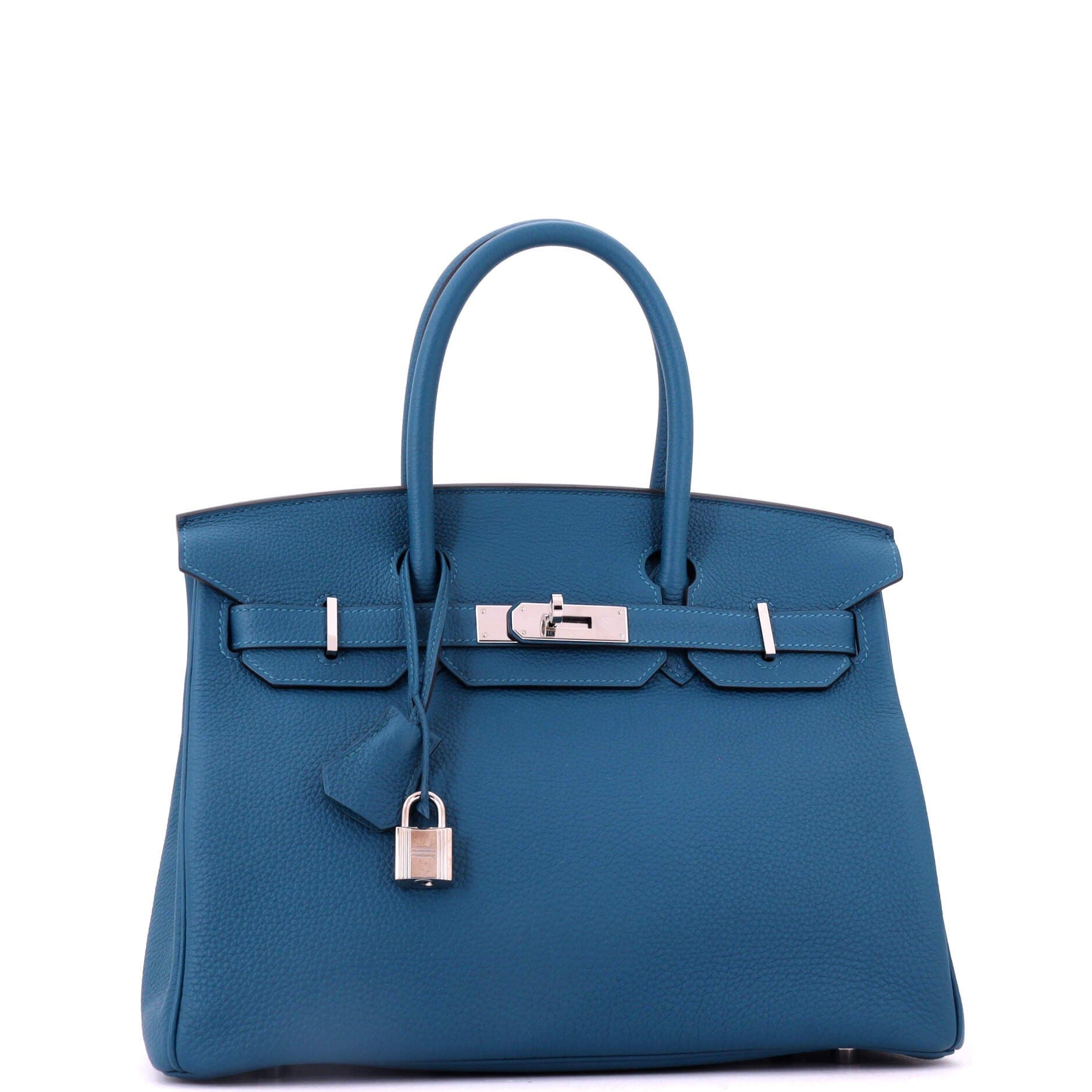 Birkin Handbag Blue Togo with Palladium Hardware 30, Alternate, color, Blue
