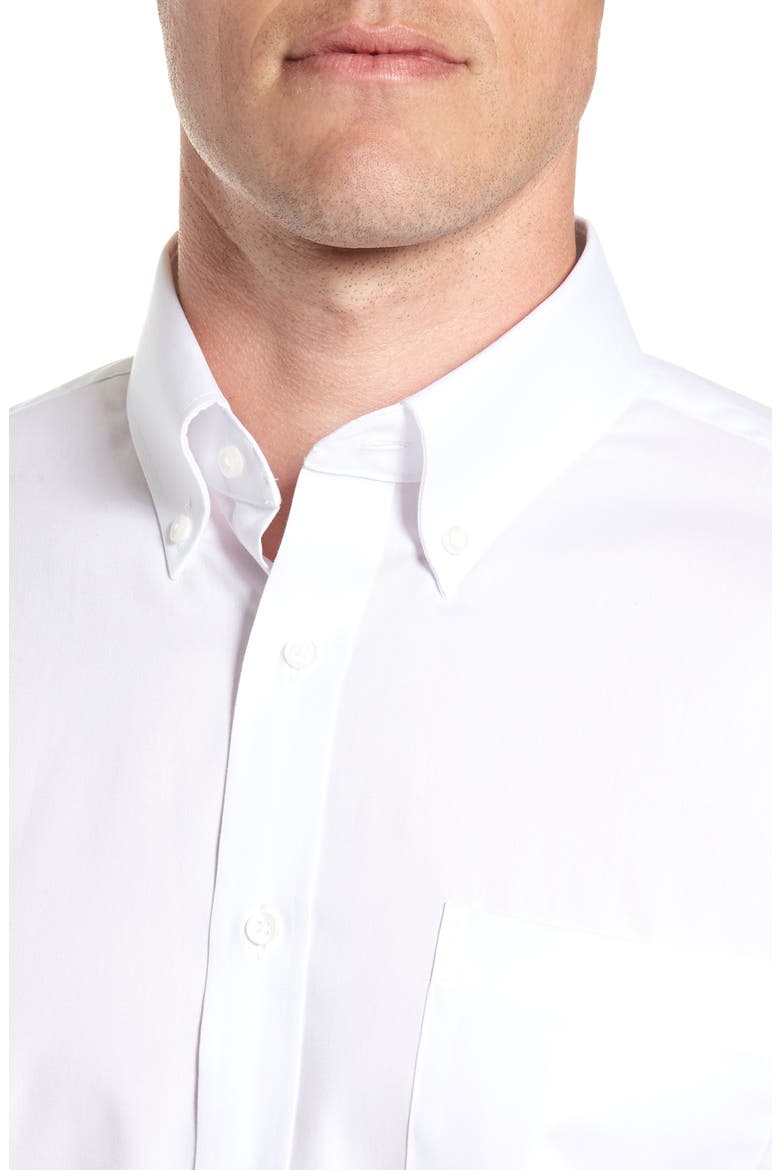 Trim Fit Non-Iron Dress Shirt, Alternate, color, WHITE