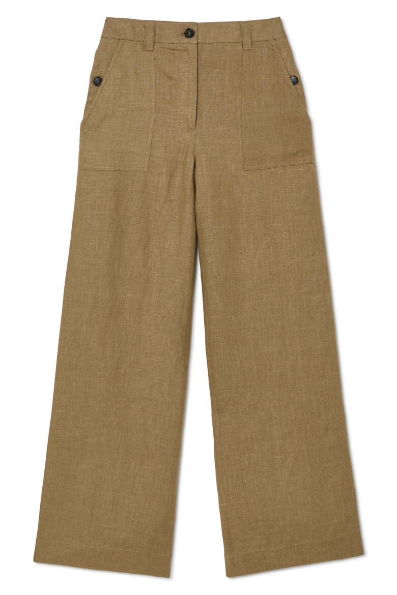 Ashby Wide Leg Linen Pants, Alternate, color, LIGHT KHAKI GRE