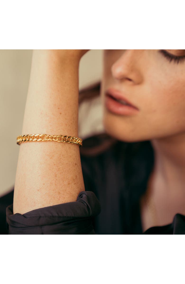 ZARUX Simple Delicate Cuban Bracelet, Alternate, color, Yellow Gold