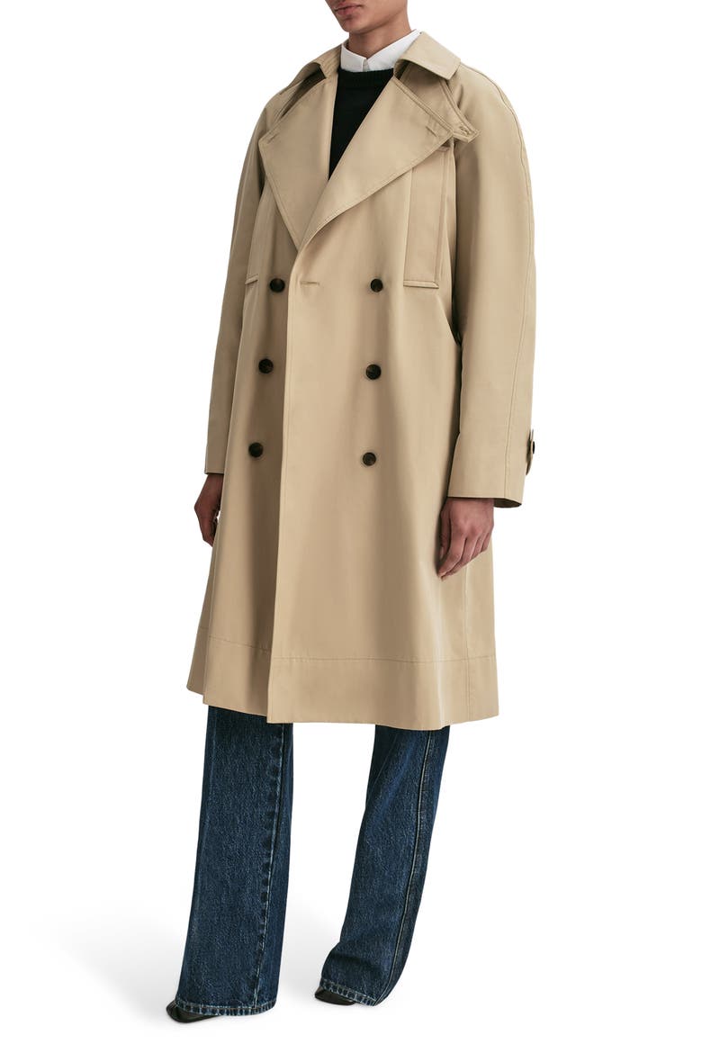 Asher Cotton Blend Trench Coat, Alternate, color, BEIGE