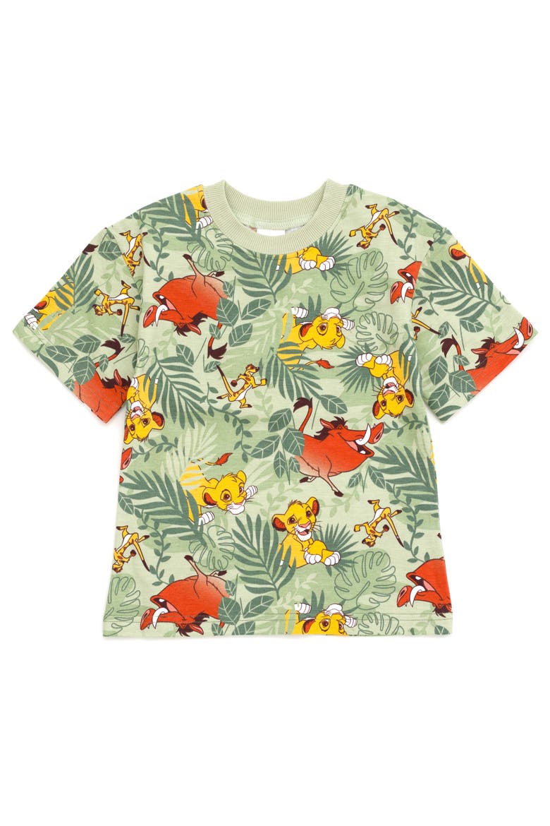 Lion King 2-Piece T-Shirt and Shorts Set, Alternate, color, Sage Green Simba