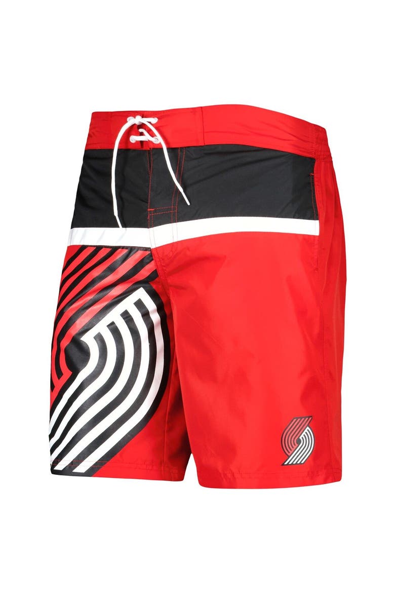 Men's G-III Sports by Carl Banks Red Portland Trail Blazers Sea Wind Swim Trunks, Alternate, color, Red