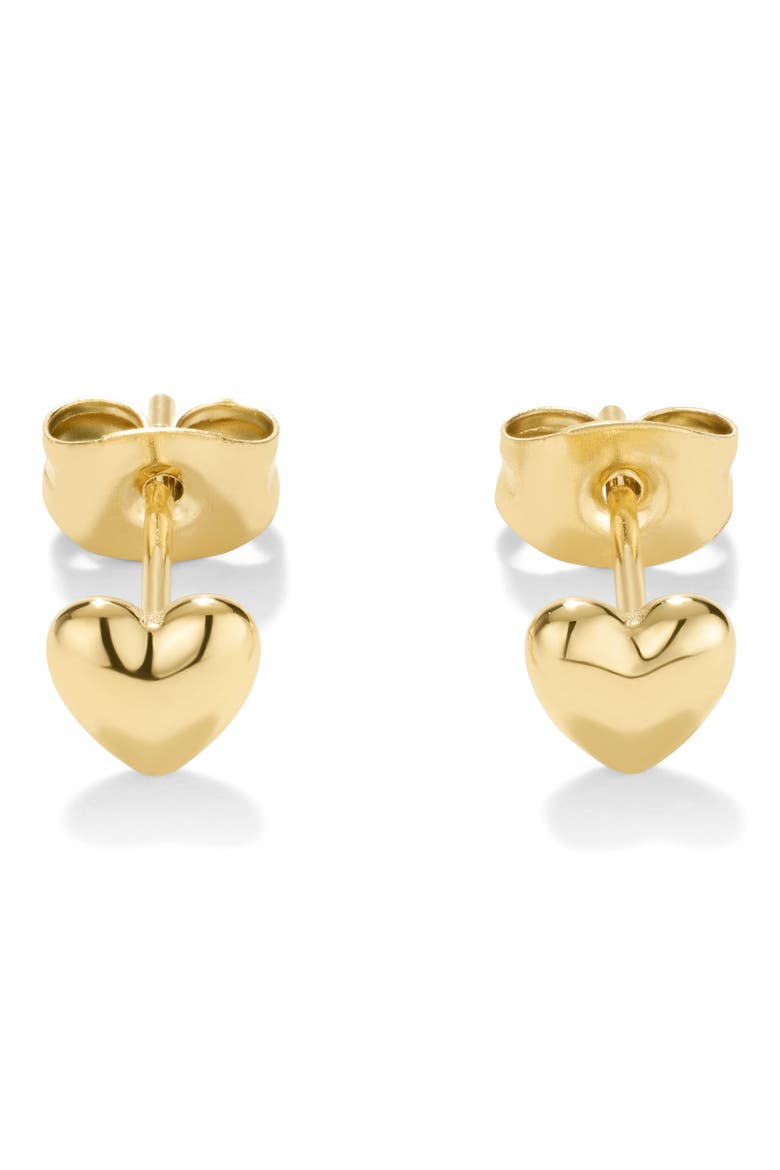 Classic Heart Stud Earrings, Alternate, color, GOLD