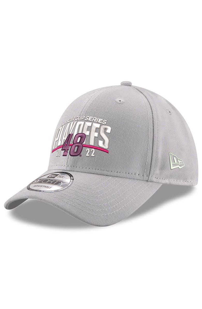 New Era Men's New Era Gray Alex Bowman 2022 NASCAR Cup Series Playoffs 9FORTY Adjustable Hat, Main, color, 