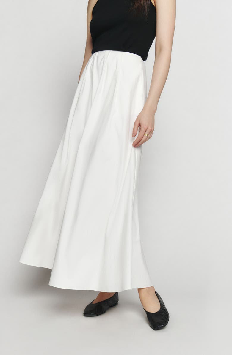 Reformation Lucy Stretch Organic Cotton Skirt, Alternate, color, White