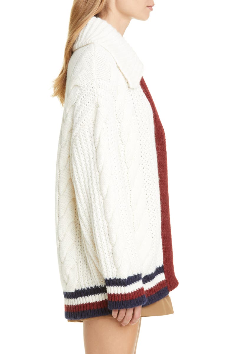 Hilfiger Collection Cable Knit Cardigan, Alternate, color, 
