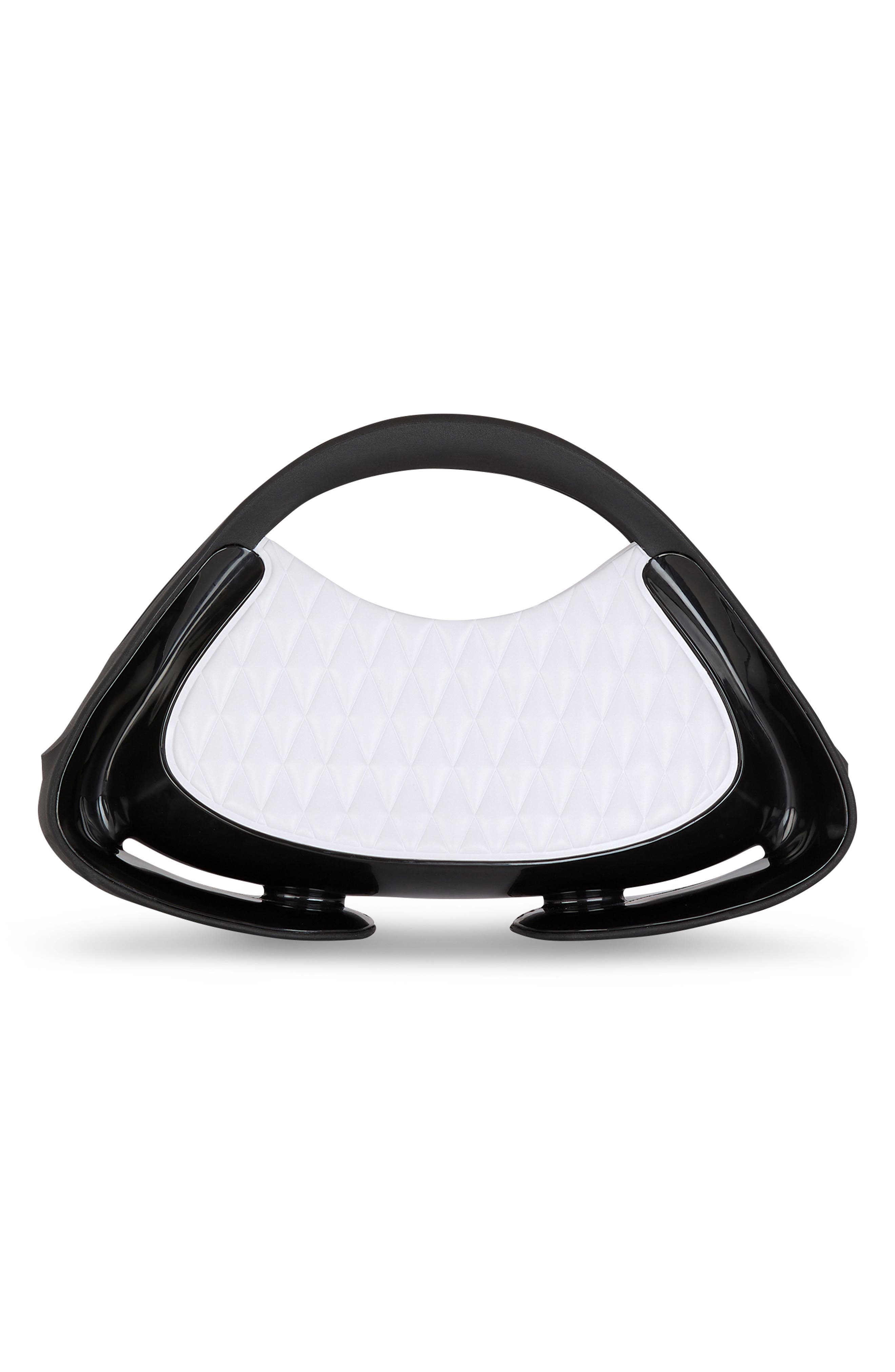 Balmain Medium Jolie Madame Quilted Faux Leather Top Handle Bag, Alternate, color, Gab White/Black