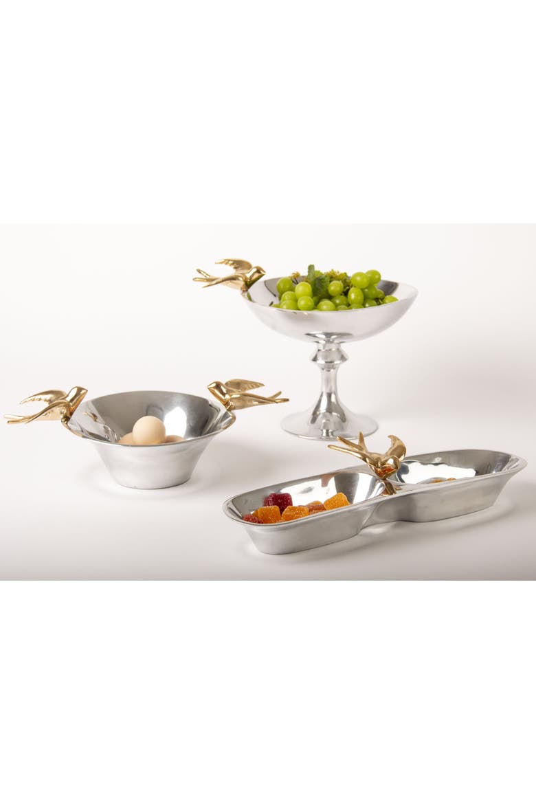 Dove Bowls, Alternate, color, Silver