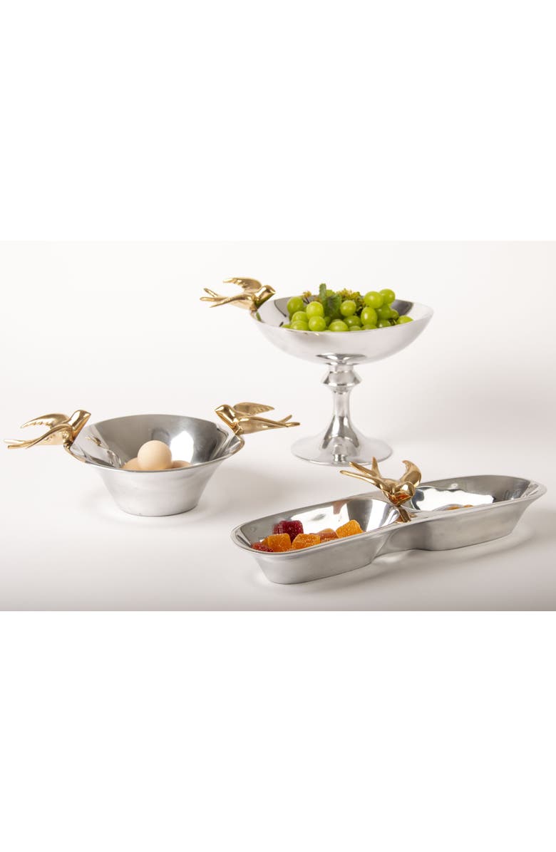 Lunares Dove Bowls, Alternate, color, Silver
