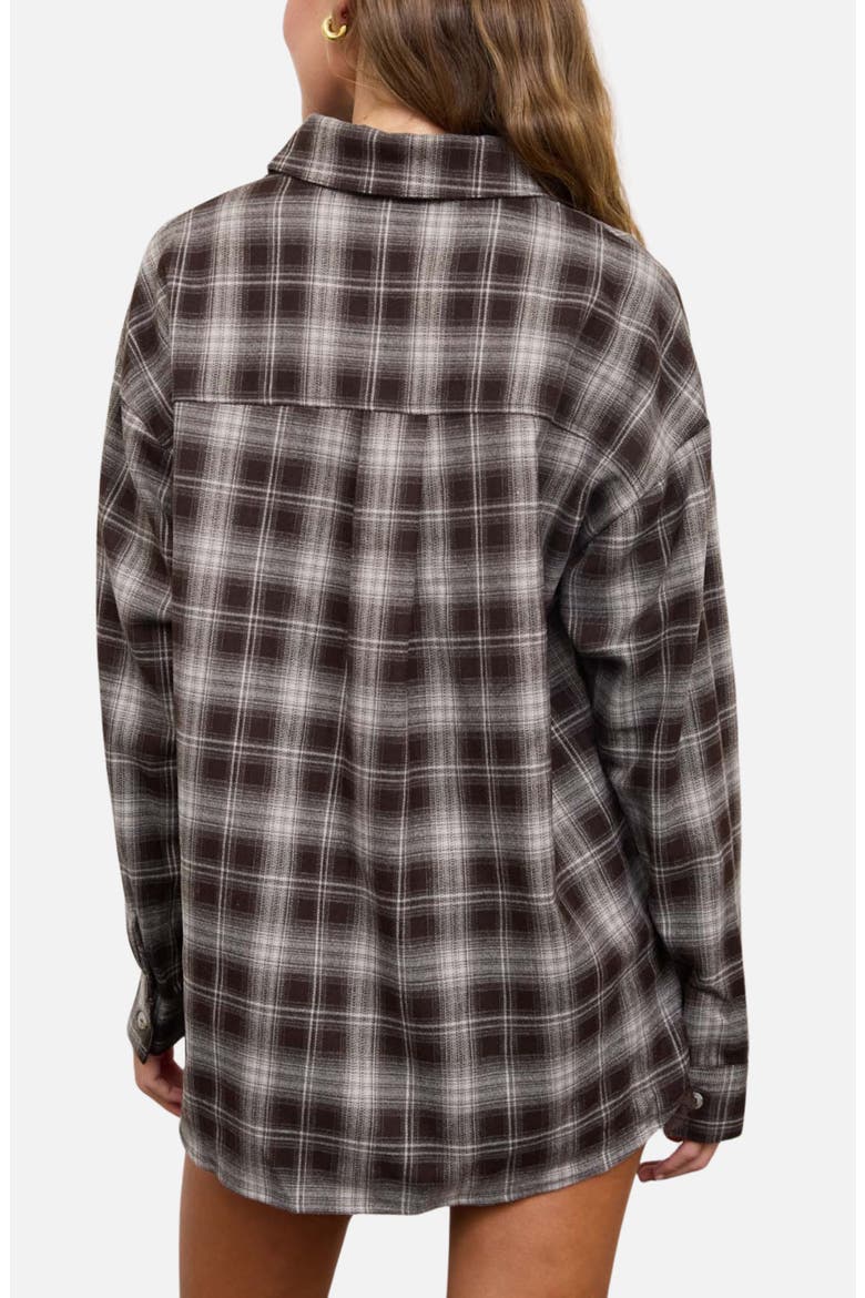 Plaid Long Sleeve Button Shirt, Alternate, color, CHOCOLATE BROWN
