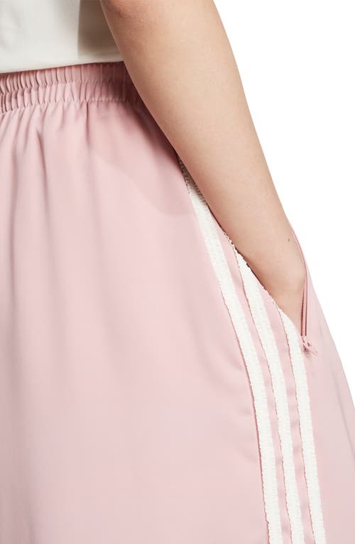 Adidas Originals Adidas Satin Ruffle 3-stripes Wide Leg Track Pants In Pink