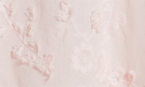 & Other Stories Floral Embroidery Puff Sleeve Shirt In Pink Dusty Light