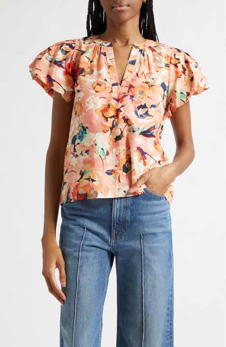 Abril Floral Print Puff Sleeve Top