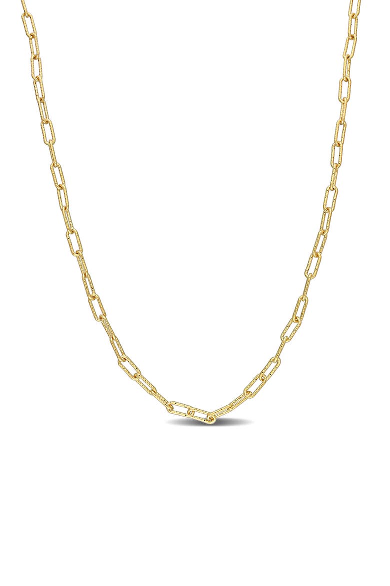 Textured Paper Clip Chain Necklace, Main, color, YELLOW