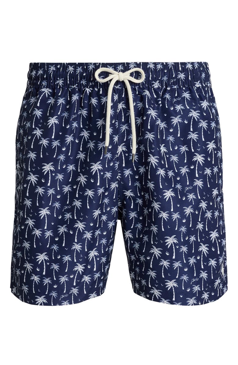 Polo Ralph Lauren Traveler Classic Print Swim Trunks, Alternate, color, Blue Polo Palms