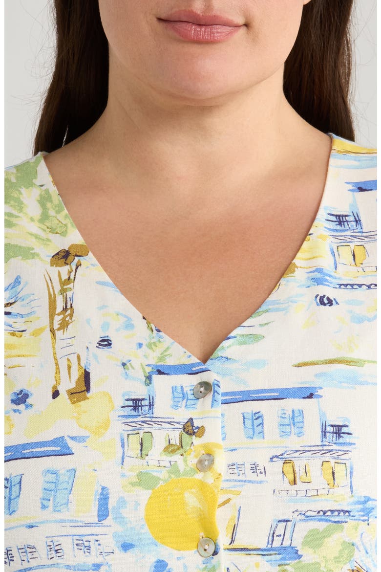 Kayri Print Vest, Alternate, color, IVORY/ BLUE