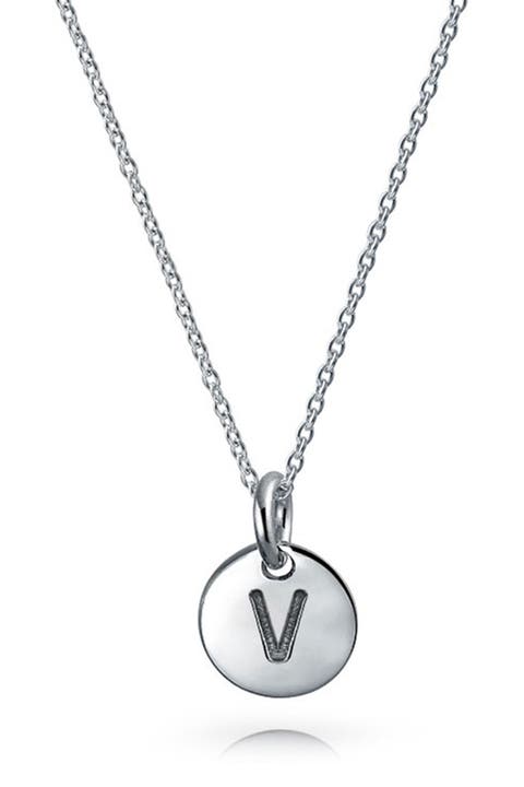 Minimalist Sterling Silver Initial Pendant Necklace