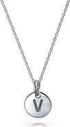BLING JEWELRY Minimalist Sterling Silver Initial Pendant Necklace