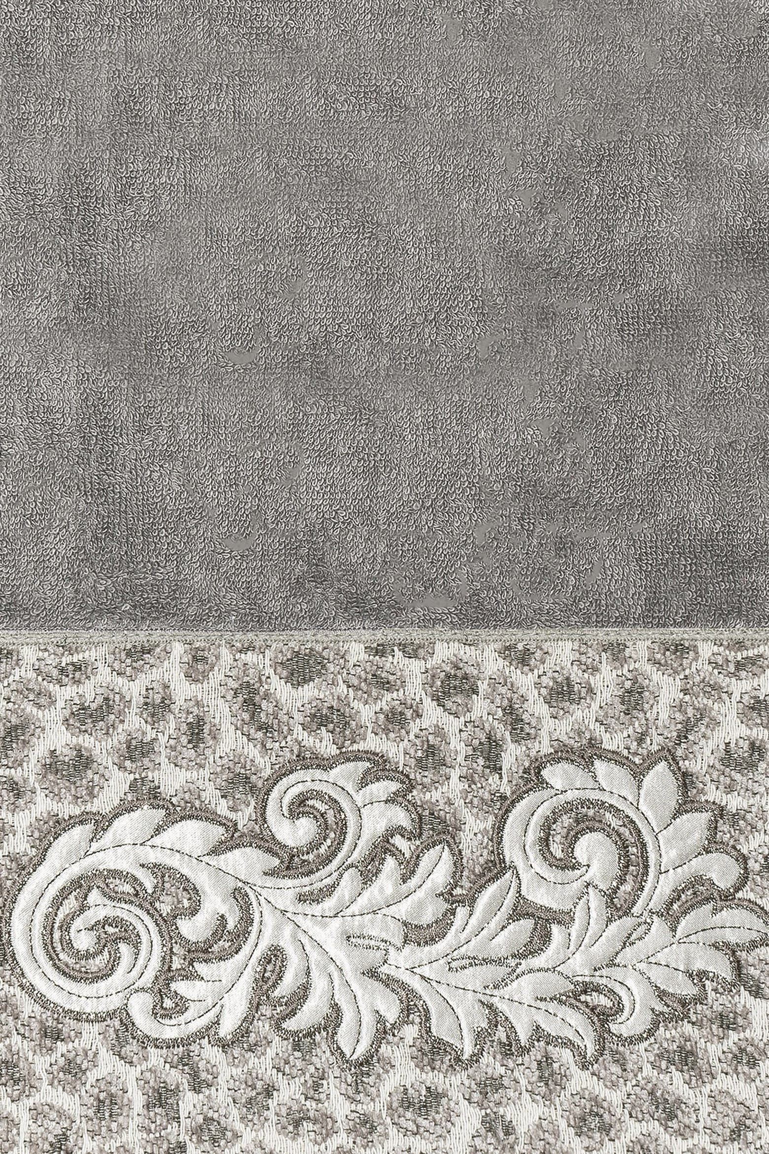 April Hand Linum Home Textiles April 3-Piece Embellished Towel - Dark Gray ...